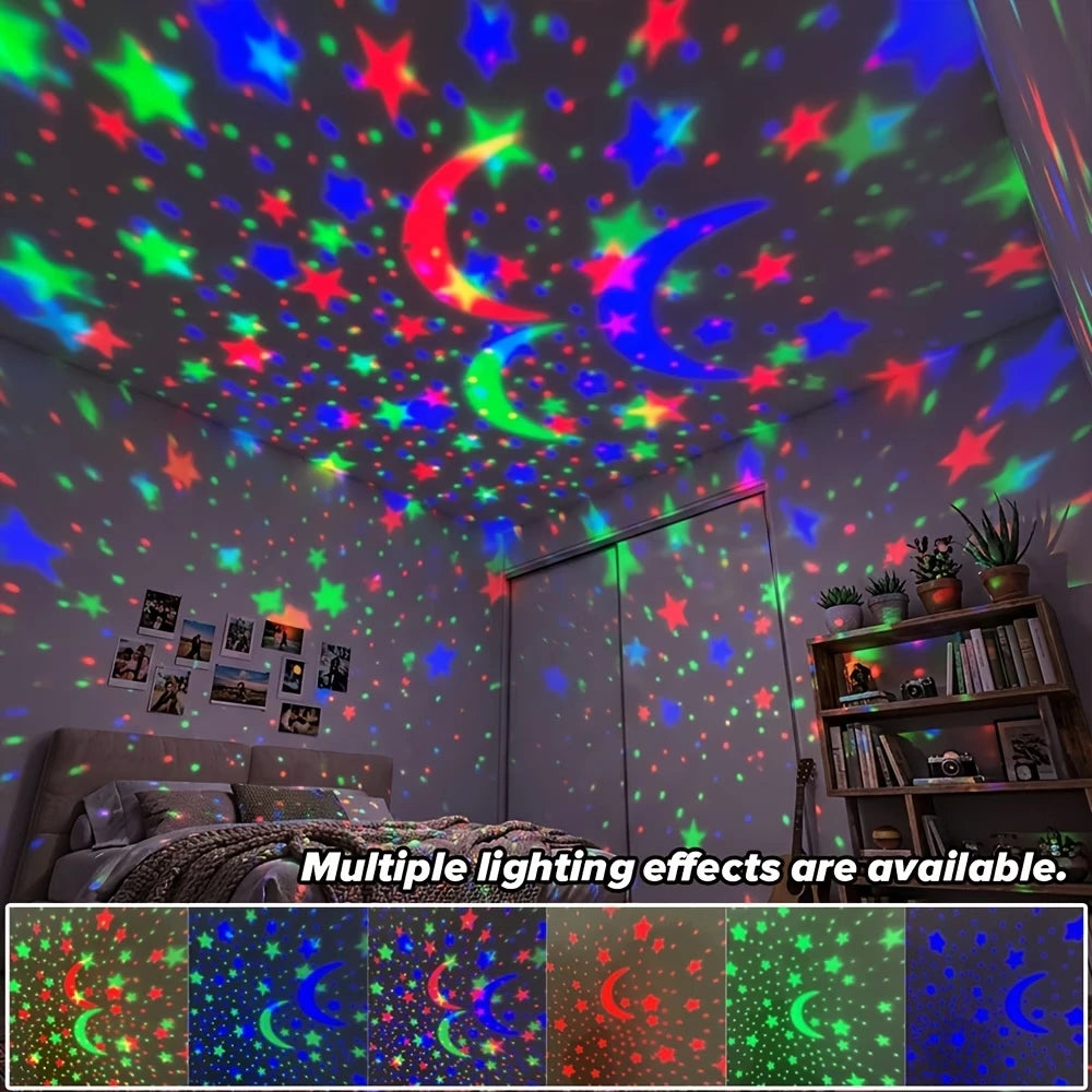 Veilleuse Projecteur Ciel Étoilé LED USB – Étoiles & Lune, Décoration Atmosphère