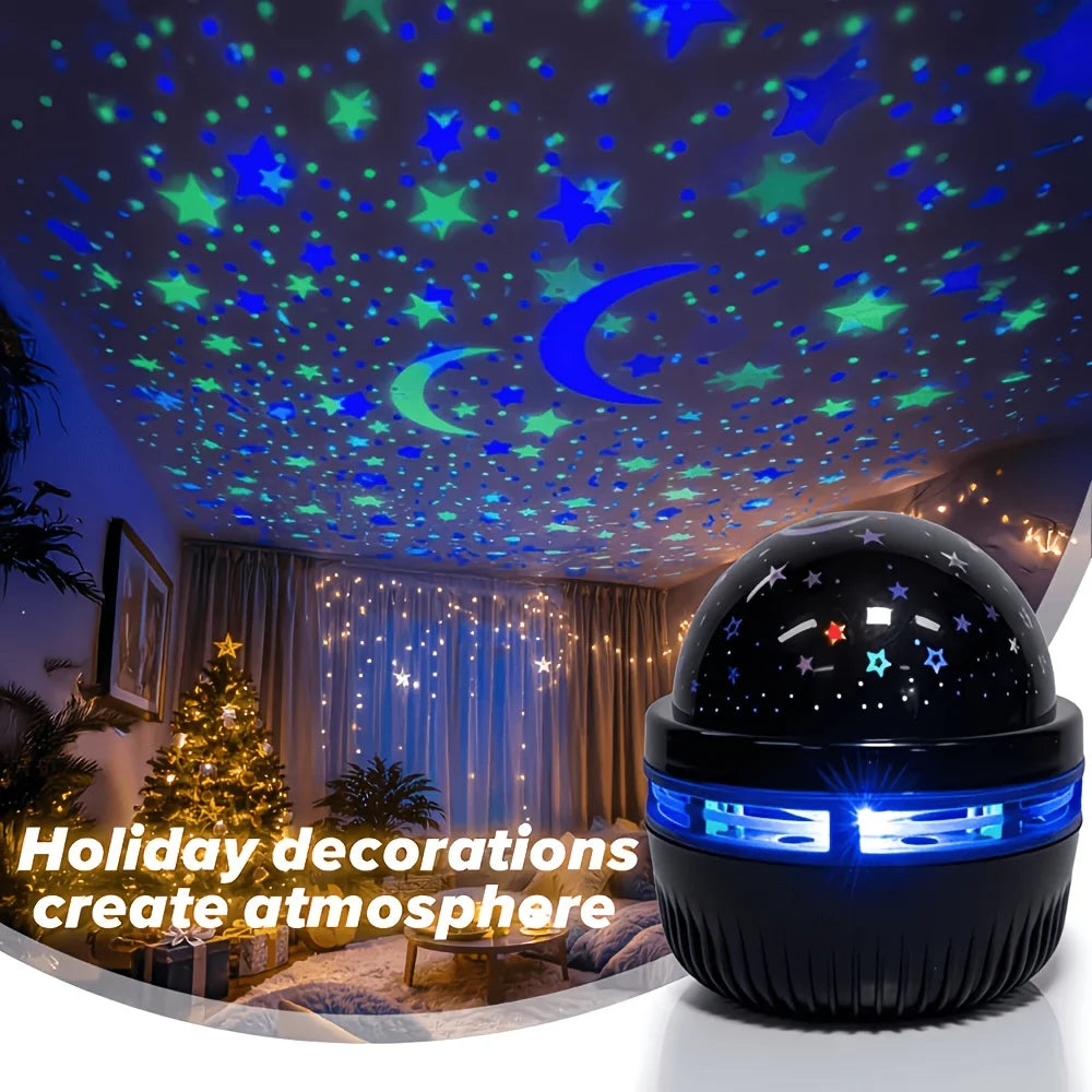 Veilleuse Projecteur Ciel Étoilé LED USB – Étoiles & Lune, Décoration Atmosphère