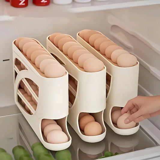 Range-œufs automatique pour réfrigérateur – Glisse tout seul, grande capacité, gain de place