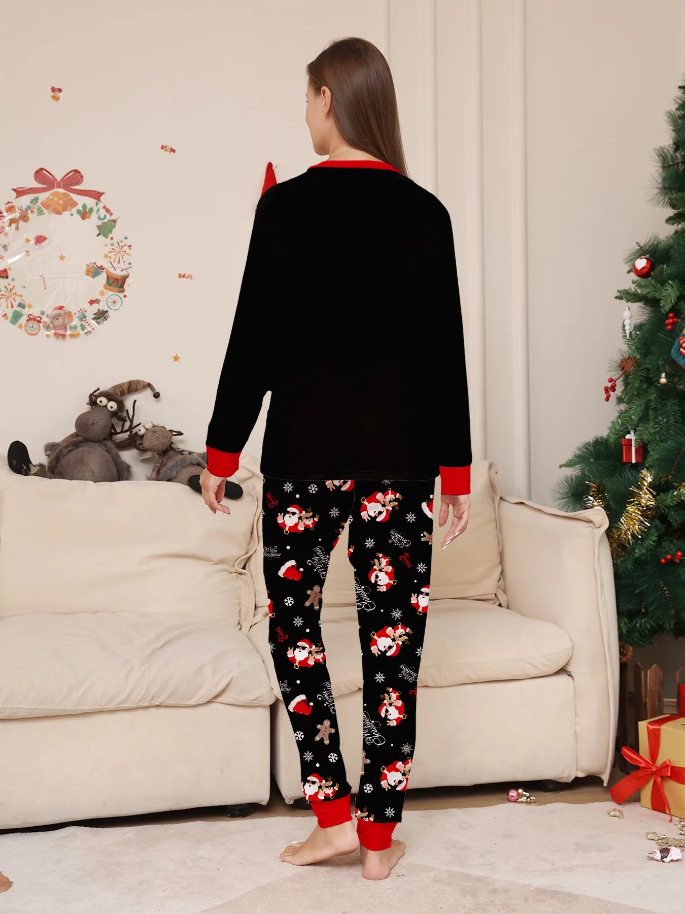 Tenues assorties pour la famille de Noël, pyjamas, ensembles de vêtements pour la famille, ensembles de 2 pièces, père, mère, enfants, bébé, vêtements de nuit de Noël, pyjamas