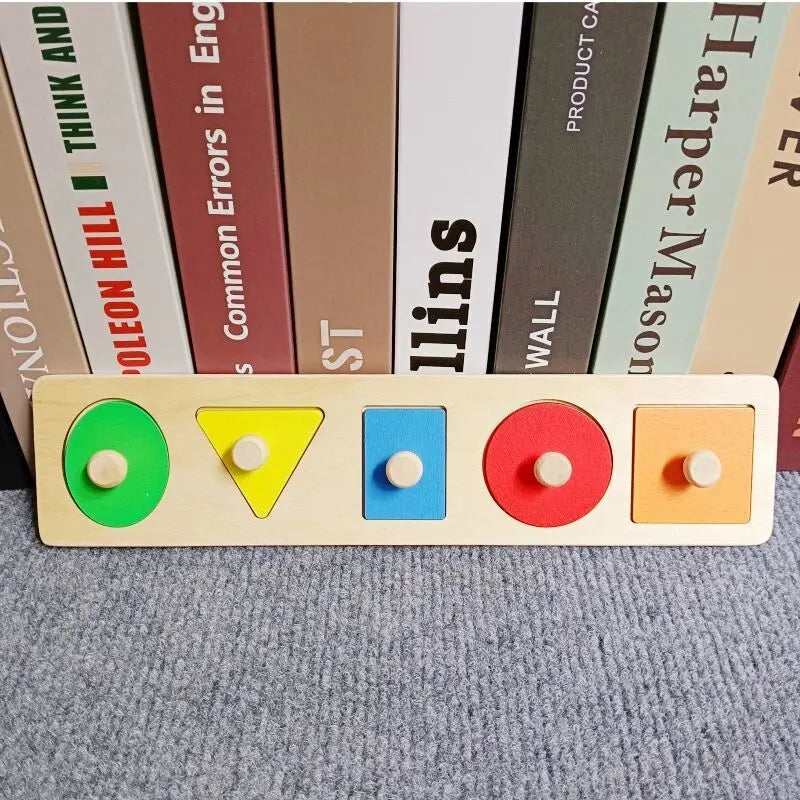 Blocs de Construction Montessori en Bois – Couleurs, Formes & Puzzle Éducatif