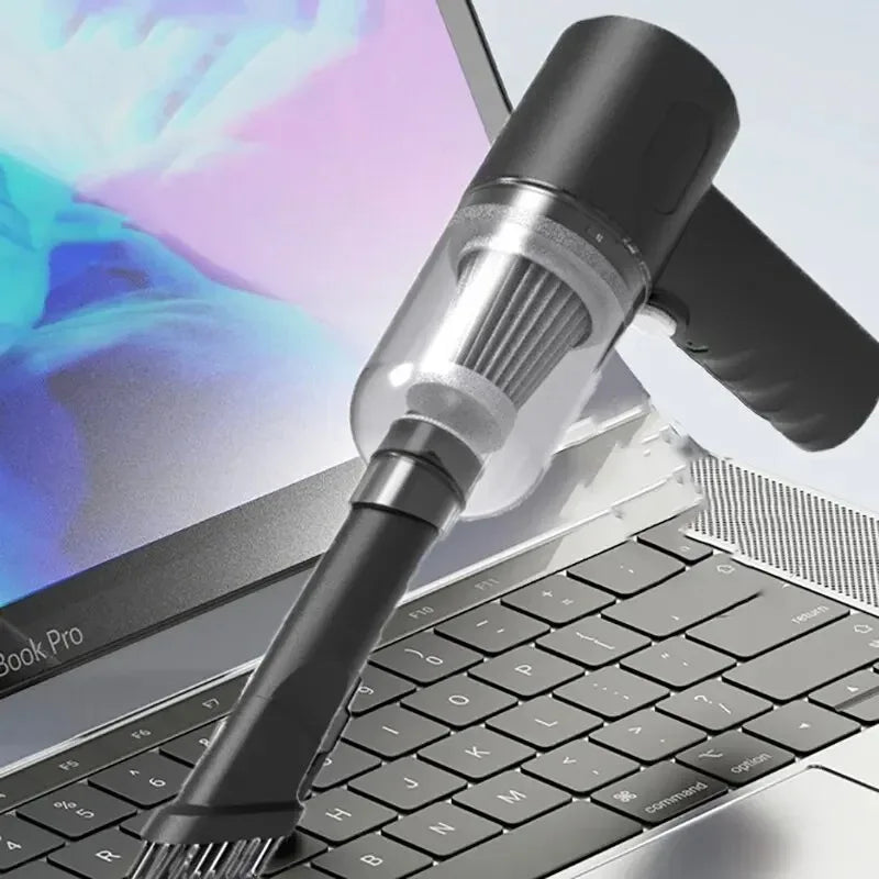 Aspirateur de voiture sans fil 9000Pa – Mini aspirateur portable USB rechargeable 1200mAh, sec et humide