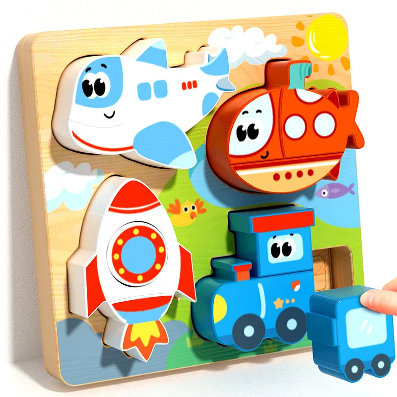 Blocs de Construction Montessori en Bois – Couleurs, Formes & Puzzle Éducatif
