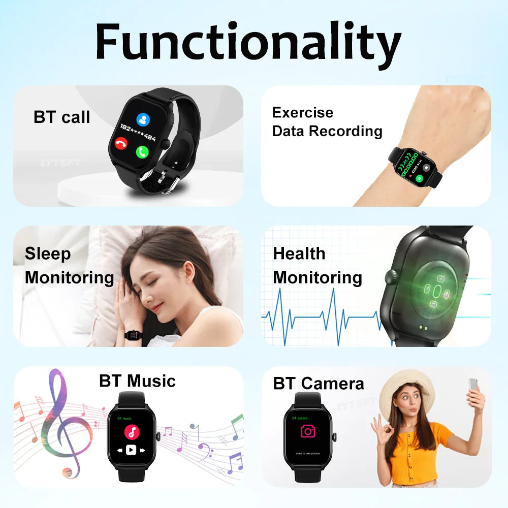 LAXASFIT H9 Pro Max – Montre Connectée Bluetooth | Appels, Fréquence Cardiaque, Oxymètre, Suivi Calories