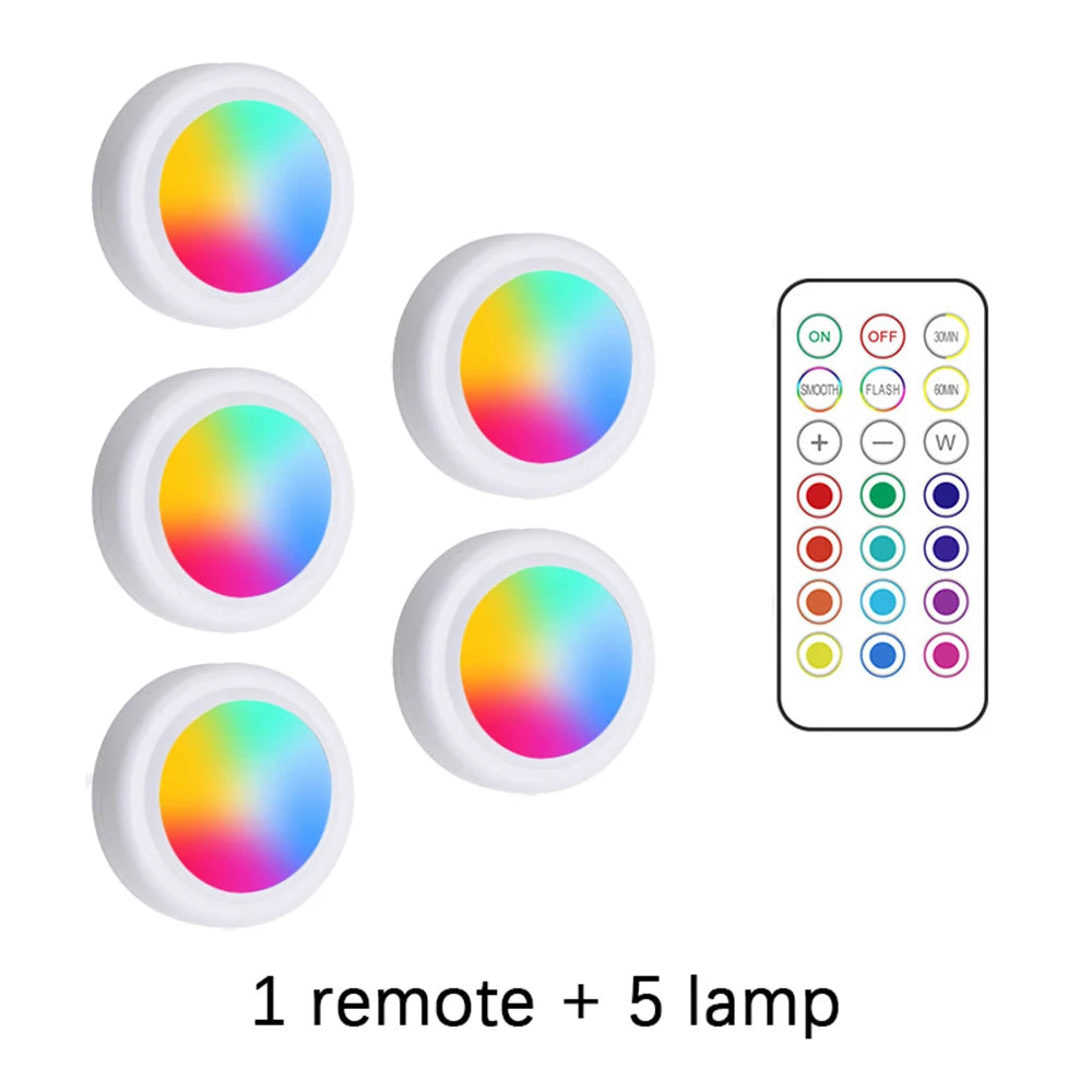Lampes LED RGB sous Armoire – Sans Fil, Télécommande, Dimmable | Chambre, Cuisine, Garde-Robe