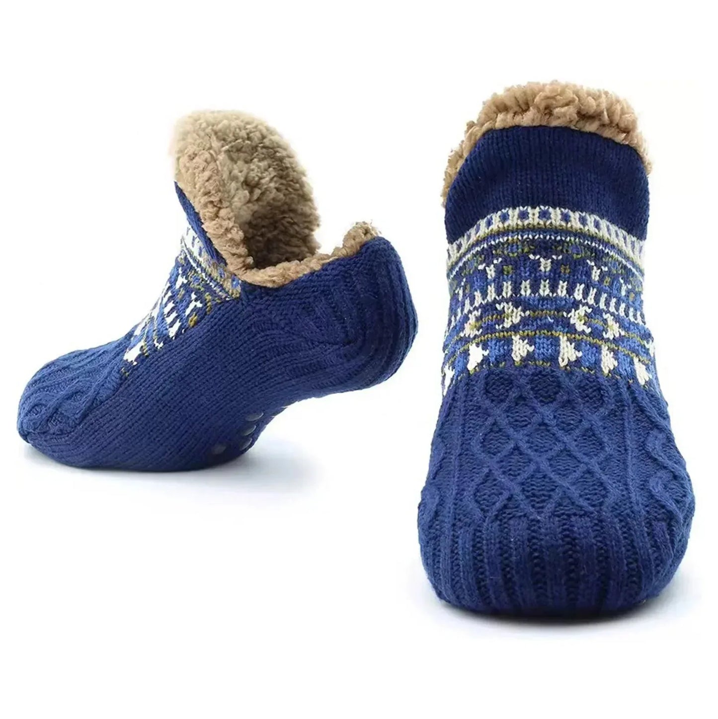 Chaussettes de sol antidérapantes Super chaudes pour femmes et hommes, chaussettes de neige, tapis de sommeil, pantoufles, bottes en velours, vêtements de maison