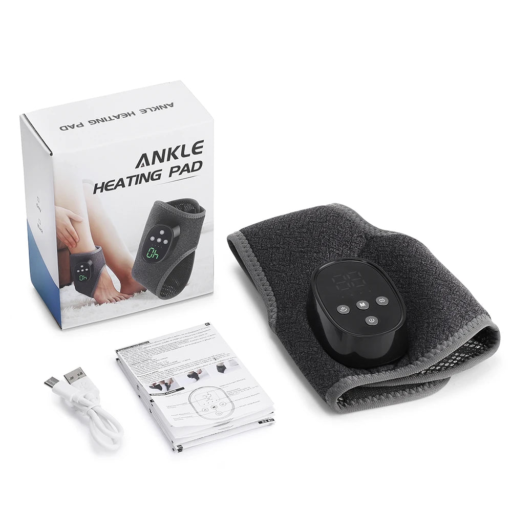 Masseur de Cheville Sans Fil – Chaleur & Vibration, 4 Modes, Batterie 1800mAh | Maison & Bureau