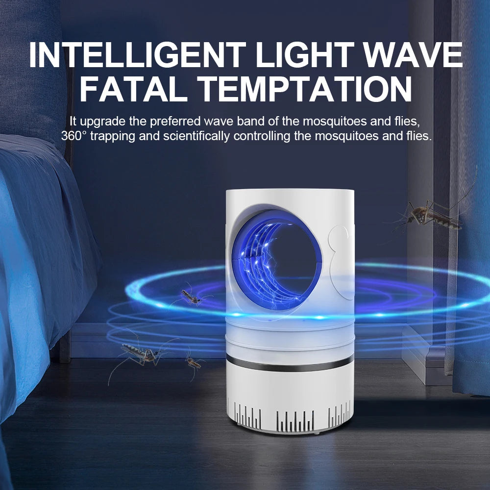Lampe anti-moustiques électrique LED USB – Piège à insectes silencieux pour maison, chambre et bureau