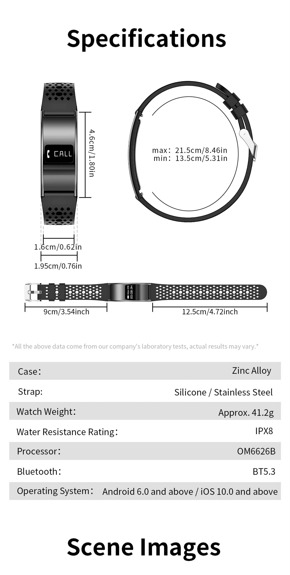 Montre Connectée Ultra-Fine BOXUXING 2026 – Suivi Cardio, SpO2, Sommeil, IPX8 | Bracelet Sportif Femme