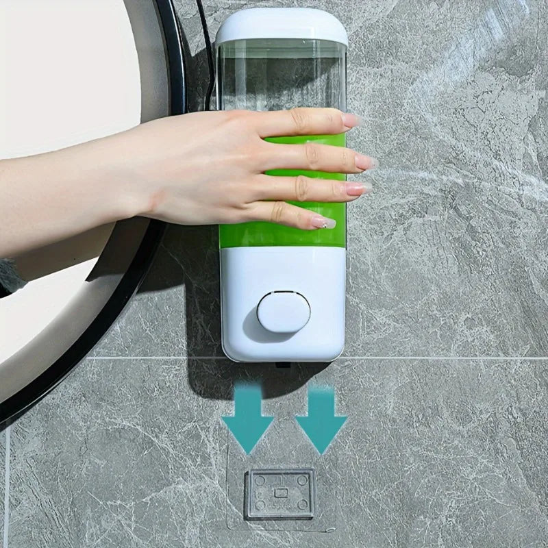 Distributeur de Savon Mural Sans Perçage – Pompe Liquide Rechargeable | Salle de Bain & Hôtel