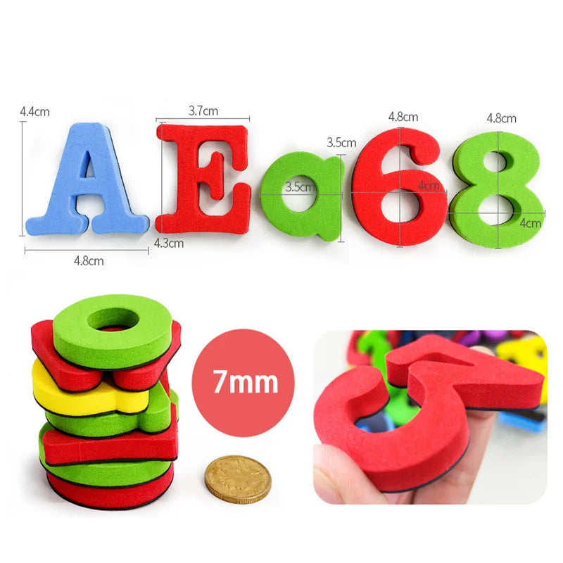 Lettres et Chiffres Magnétiques ABC 123 – Aimants Éducatifs Préscolaires | Majuscules, Minuscules et Maths