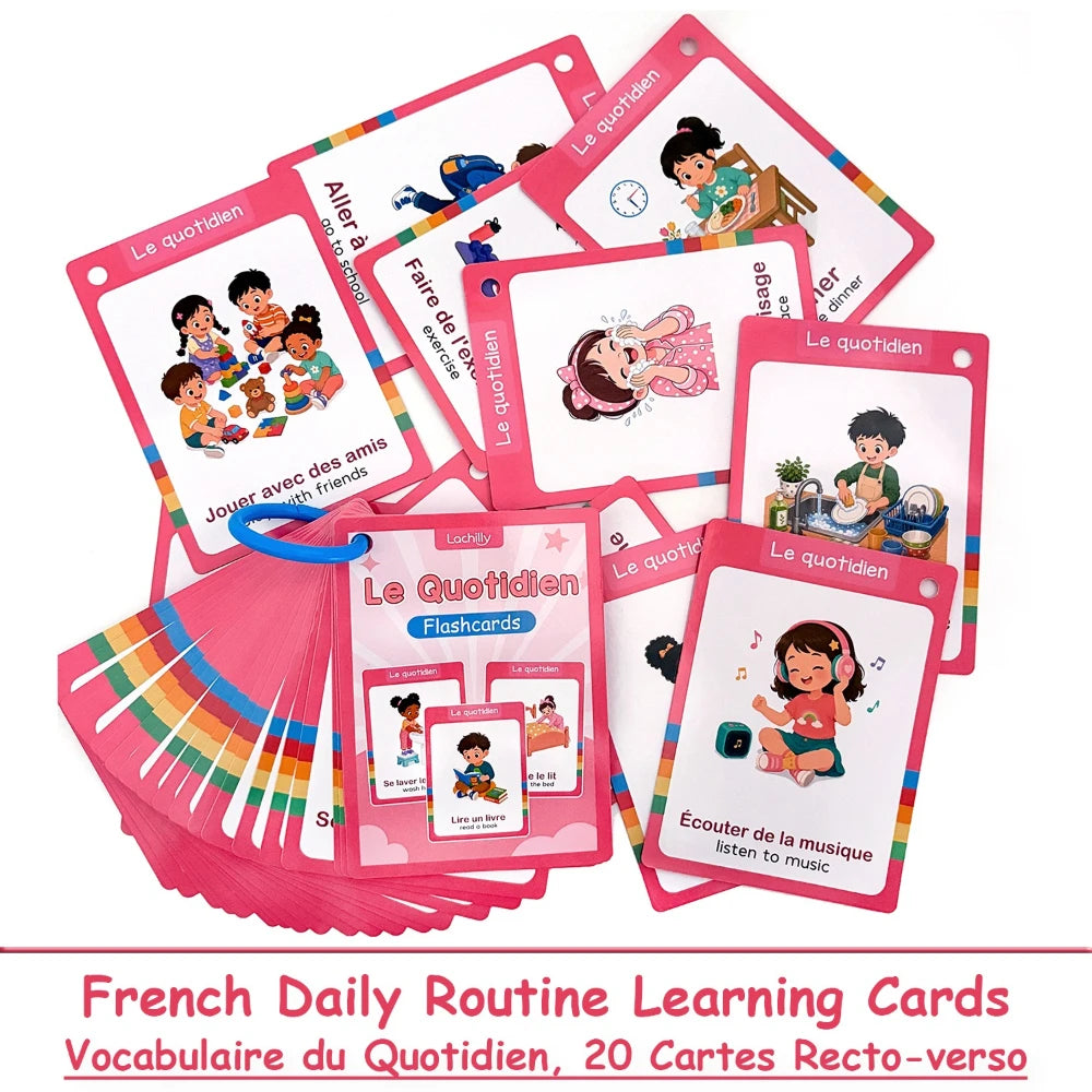 Cartes Éducatives Bilingues Français-Anglais – Ma Journée en Mots