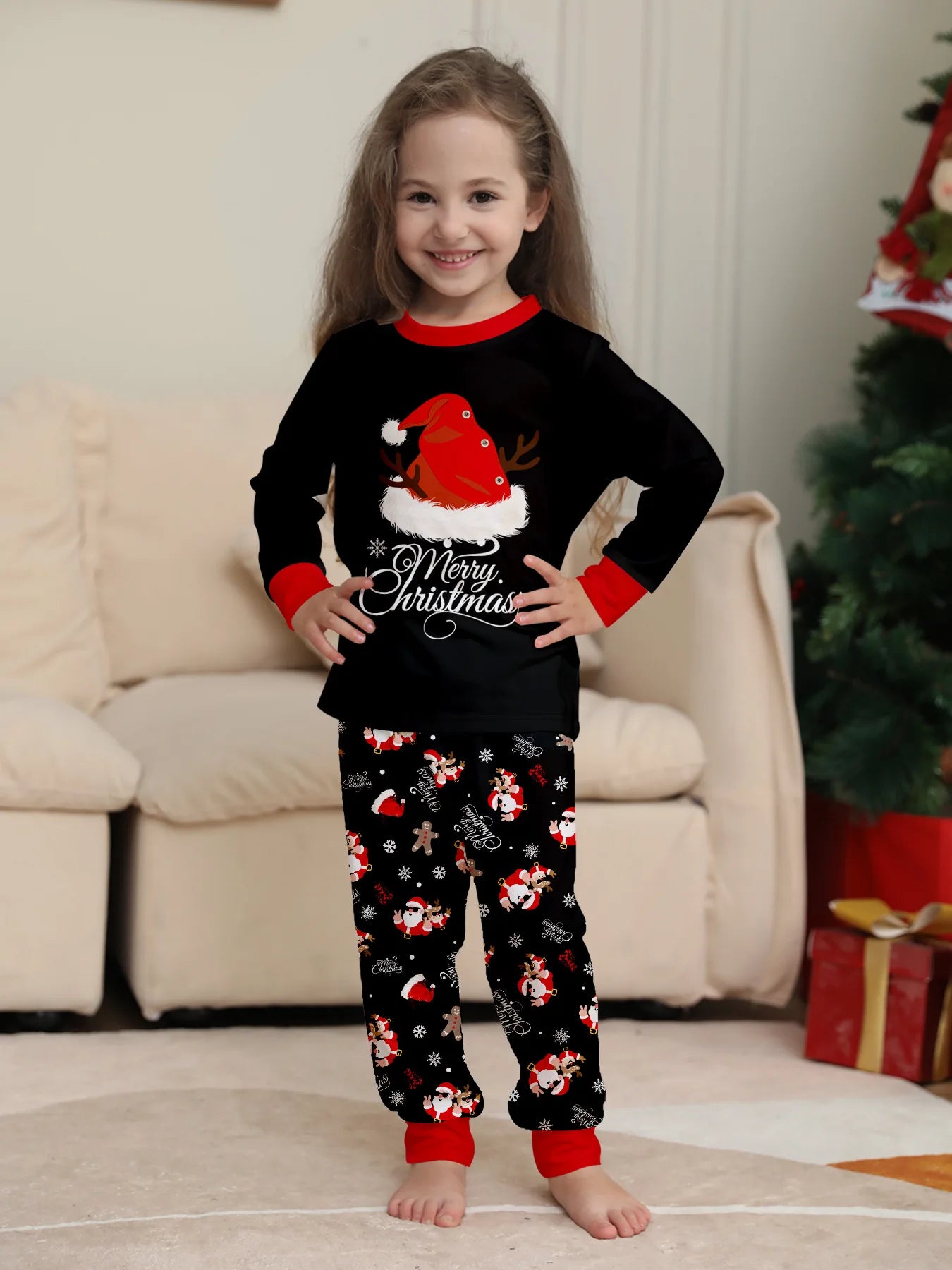 Tenues assorties pour la famille de Noël, pyjamas, ensembles de vêtements pour la famille, ensembles de 2 pièces, père, mère, enfants, bébé, vêtements de nuit de Noël, pyjamas