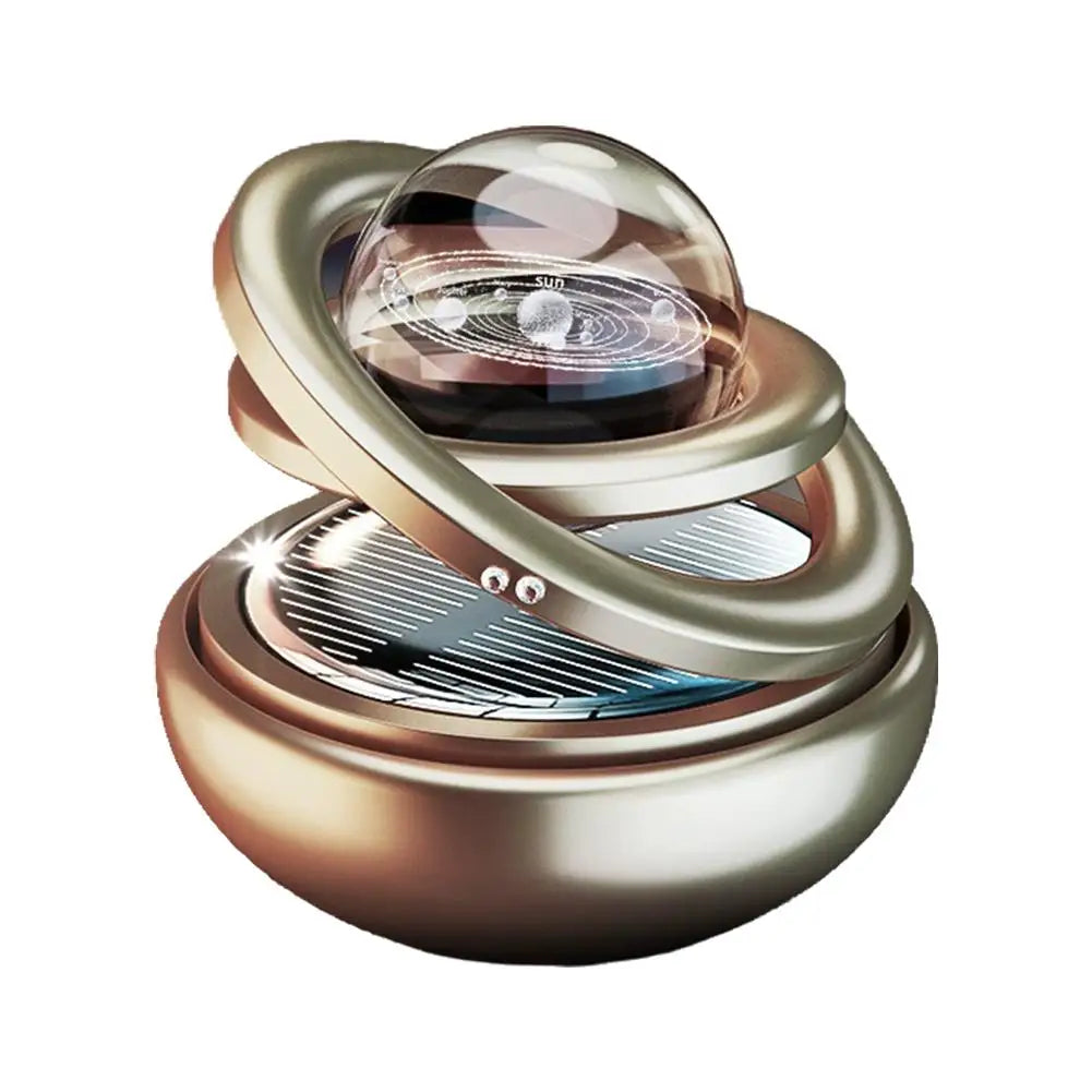 Désodorisant Solaire Rotatif pour Voiture – Boule Étoile Double Anneau & Diffuseur Aromatique