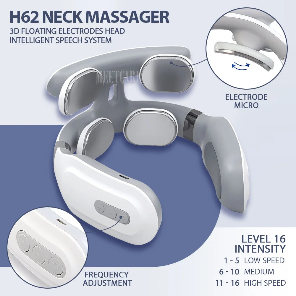 Masseur TENS Intelligent Dos & Cou – Épaules, Nuque, 16 Niveaux, Chauffage 42°C | 4 Modèles