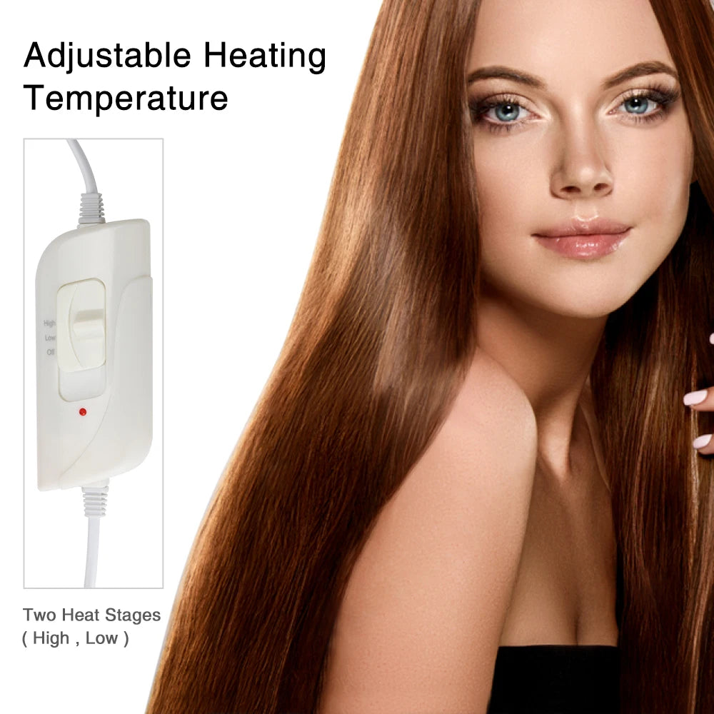 Bonnet Chauffant Traitant pour Cheveux – Vapeur Thermique, Soin Nourrissant, Spa Maison