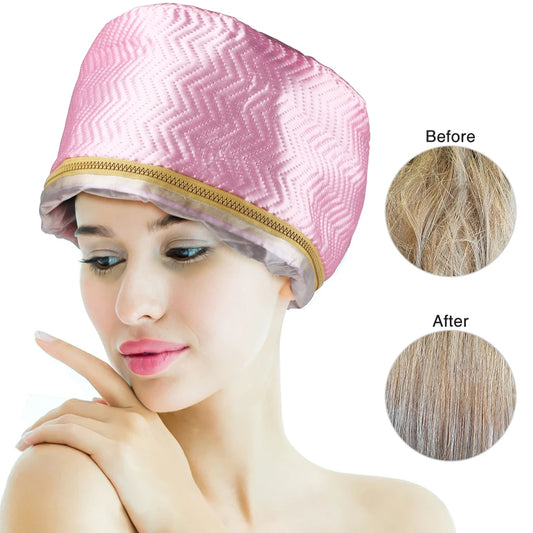 Bonnet Chauffant Traitant pour Cheveux – Vapeur Thermique, Soin Nourrissant, Spa Maison