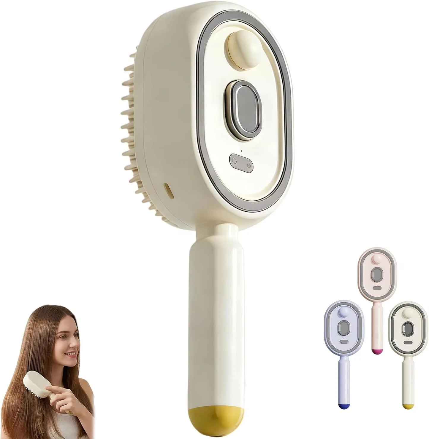Brosse à Cheveux Électrique à Vapeur 3-en-1 – Lissage, Démêlage & Anti-Frisottis