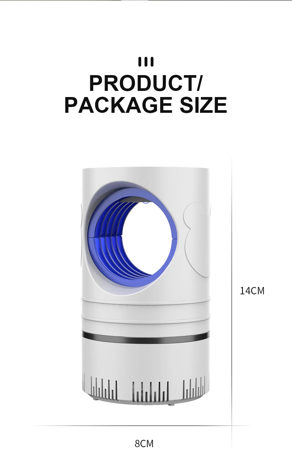 Lampe anti-moustiques électrique LED USB – Piège à insectes silencieux pour maison, chambre et bureau
