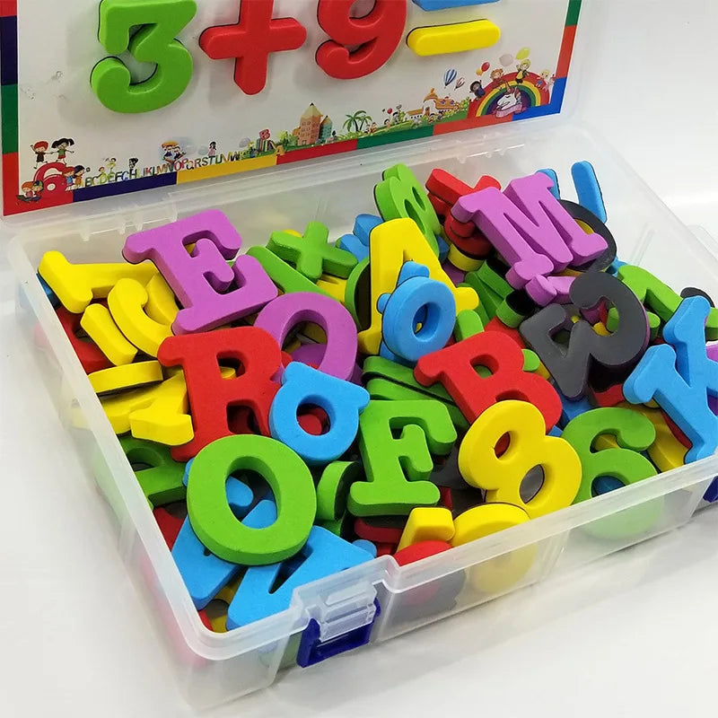 Lettres et Chiffres Magnétiques ABC 123 – Aimants Éducatifs Préscolaires | Majuscules, Minuscules et Maths