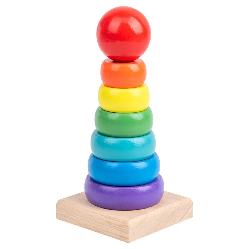 Blocs de Construction Montessori en Bois – Couleurs, Formes & Puzzle Éducatif