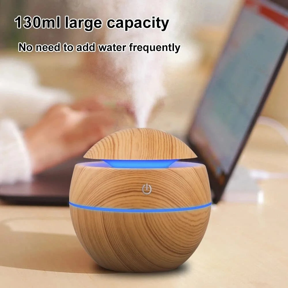 Humidificateur électrique diffuseur d'arôme d'air bois humidificateur d'air à ultrasons huile essentielle aromathérapie fabricant de brume fraîche pour chambre à coucher