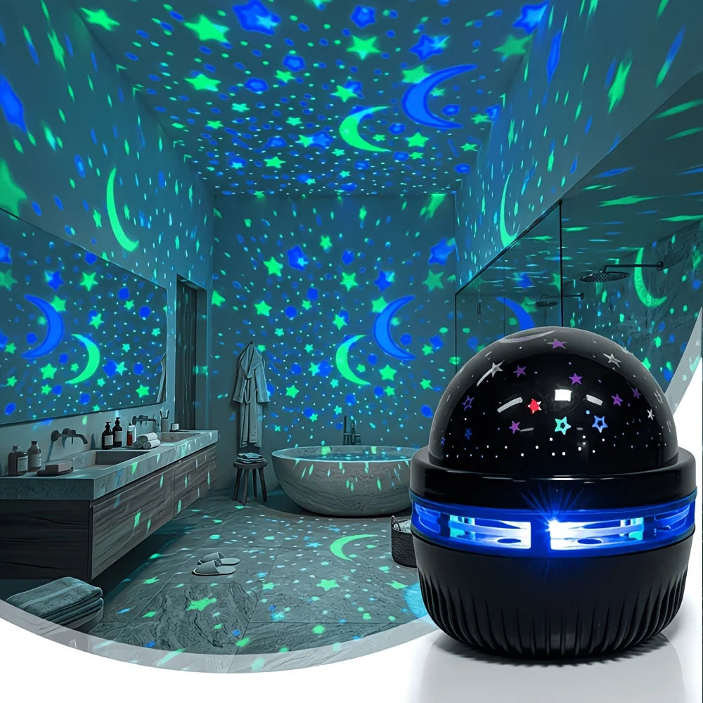 Veilleuse Projecteur Ciel Étoilé LED USB – Étoiles & Lune, Décoration Atmosphère