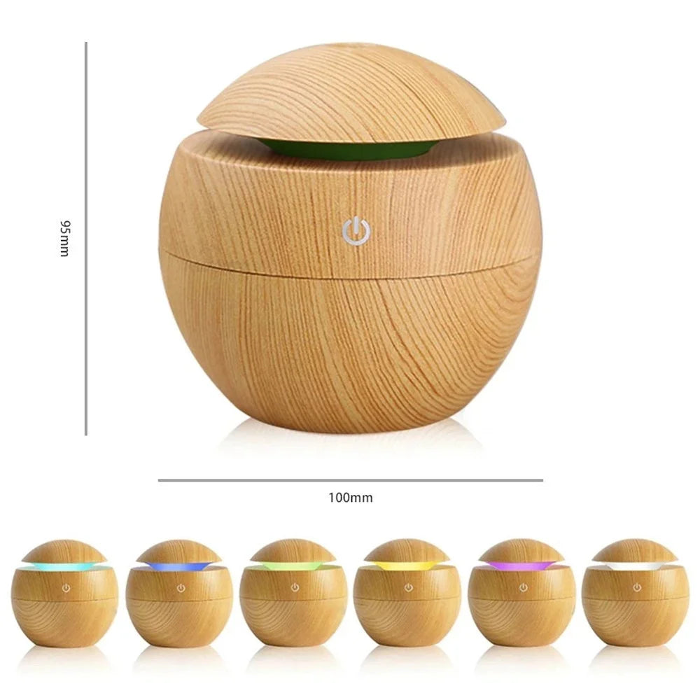 Humidificateur électrique diffuseur d'arôme d'air bois humidificateur d'air à ultrasons huile essentielle aromathérapie fabricant de brume fraîche pour chambre à coucher