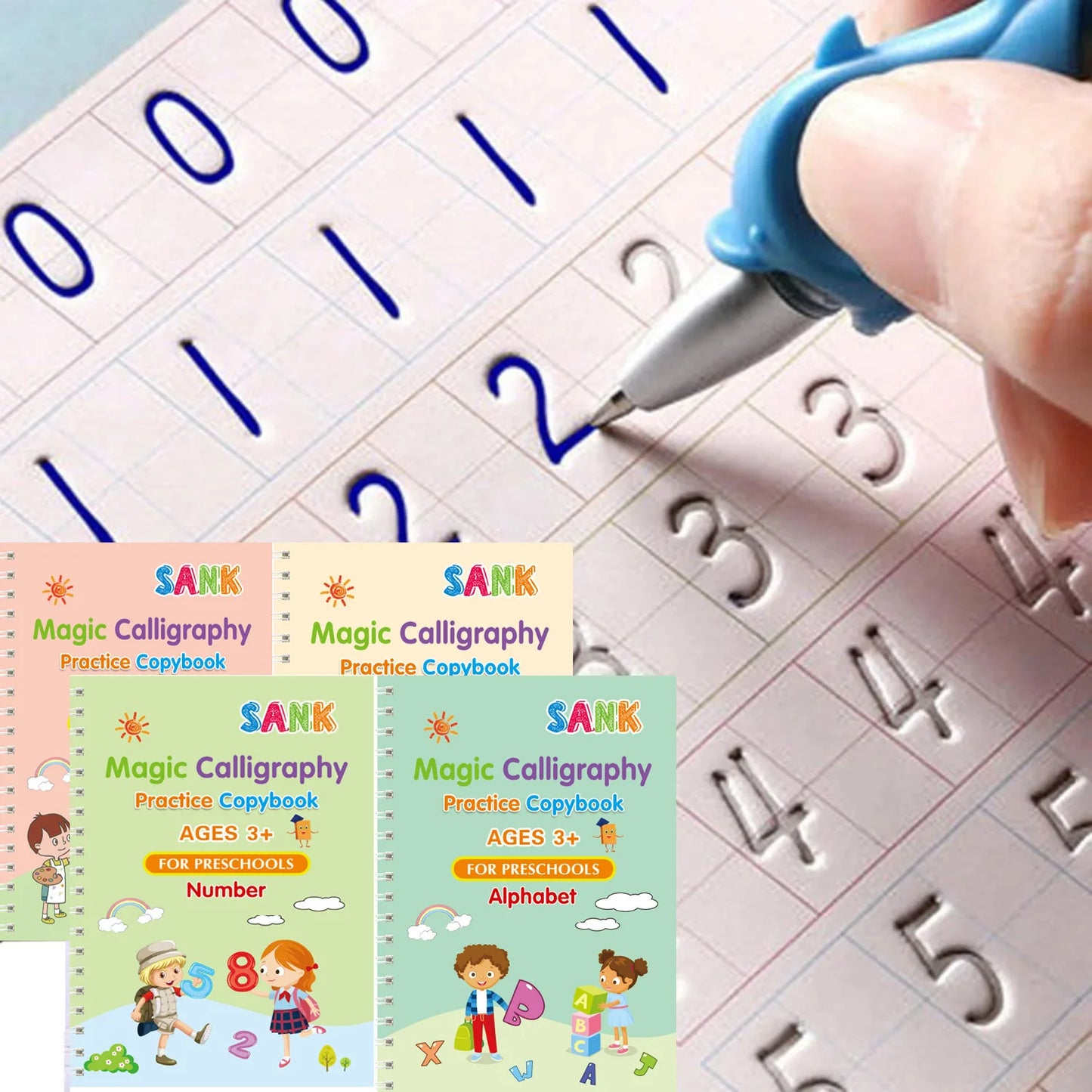 Cahier Magique d'Entraînement à l'Écriture – Calligraphie Anglaise Réutilisable | Enfants 2-5 ans