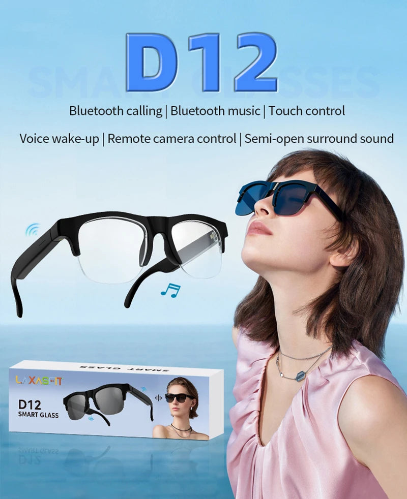 Lunettes Intelligentes Lenovo D12 – Assistant Vocal, Bluetooth 5.3, Musique & Appels Mains Libres | 2026