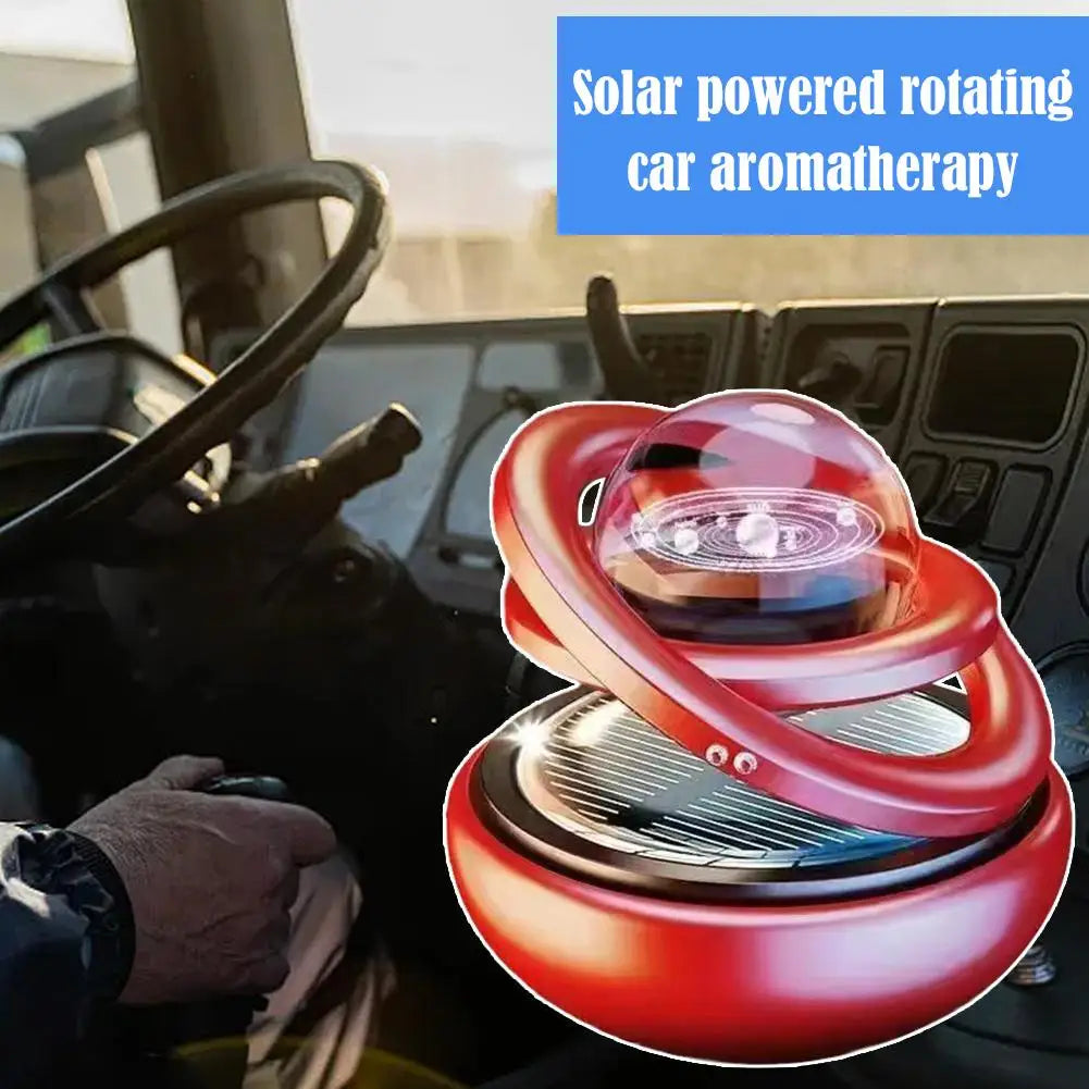 Désodorisant Solaire Rotatif pour Voiture – Boule Étoile Double Anneau & Diffuseur Aromatique