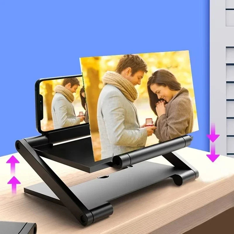 Amplificateur d’écran 3D pour smartphone – Loupe HD, projecteur vidéo, support réglable