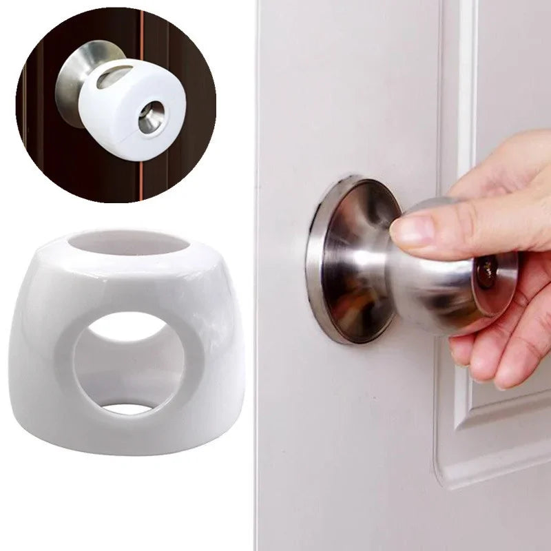 Cache-poignée de porte sécurité bébé – Protecteur anti-collision rond, blanc