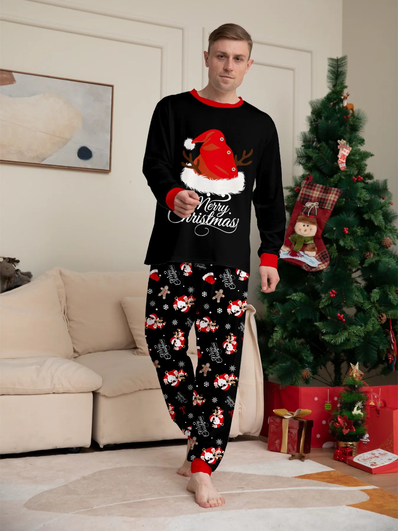 Tenues assorties pour la famille de Noël, pyjamas, ensembles de vêtements pour la famille, ensembles de 2 pièces, père, mère, enfants, bébé, vêtements de nuit de Noël, pyjamas