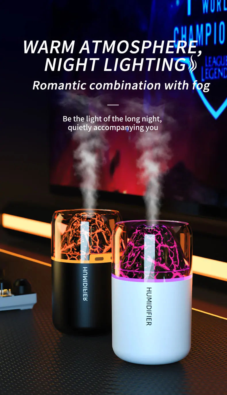 Humidificateur Diffuseur d'Arômes USB – Lampe Volcanique Colorée