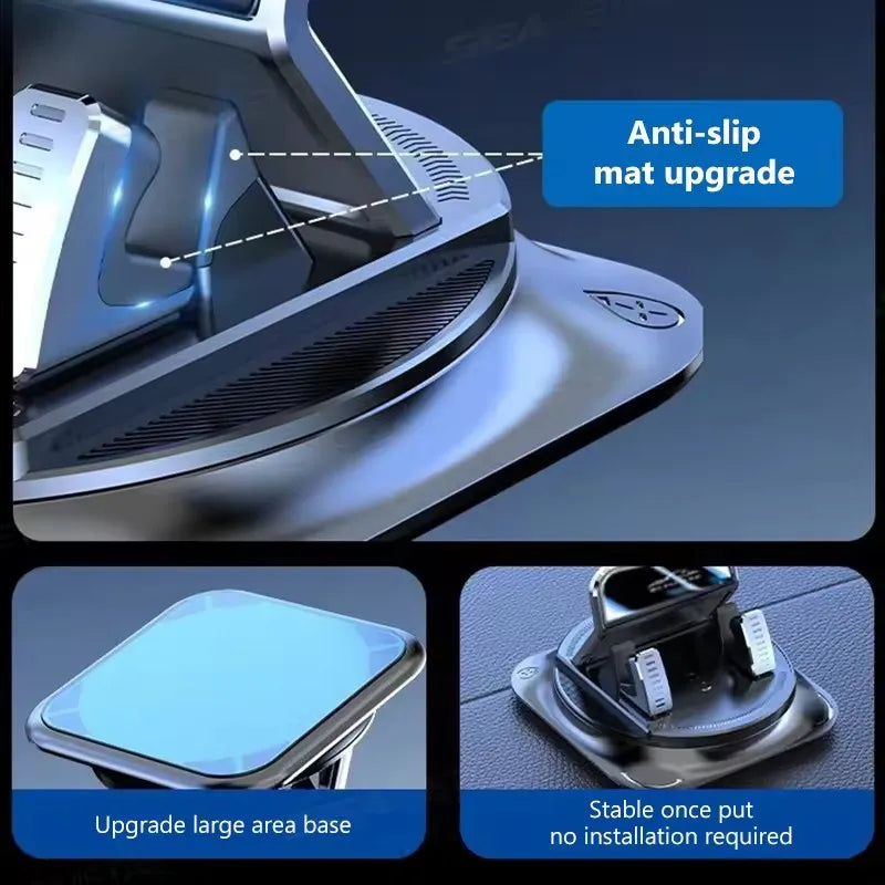 Support Téléphone Voiture 360° – Antidérapant Silicone & Navigation Mains Libres
