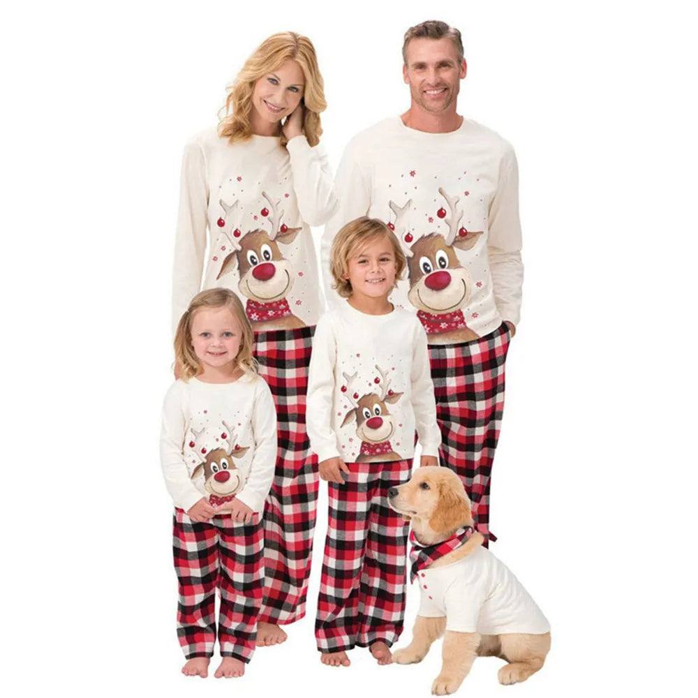 Noël famille correspondant tenues maman papa enfants 2 pièces pyjamas ensemble bébé barboteuses décontracté vêtements de nuit amples noël famille Look pyjamas