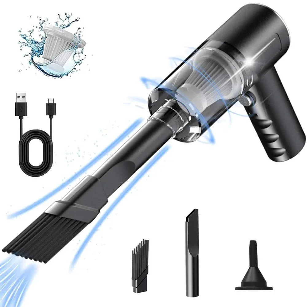 Aspirateur de voiture sans fil 9000Pa – Portable USB rechargeable, 60W, mini aspirateur sec