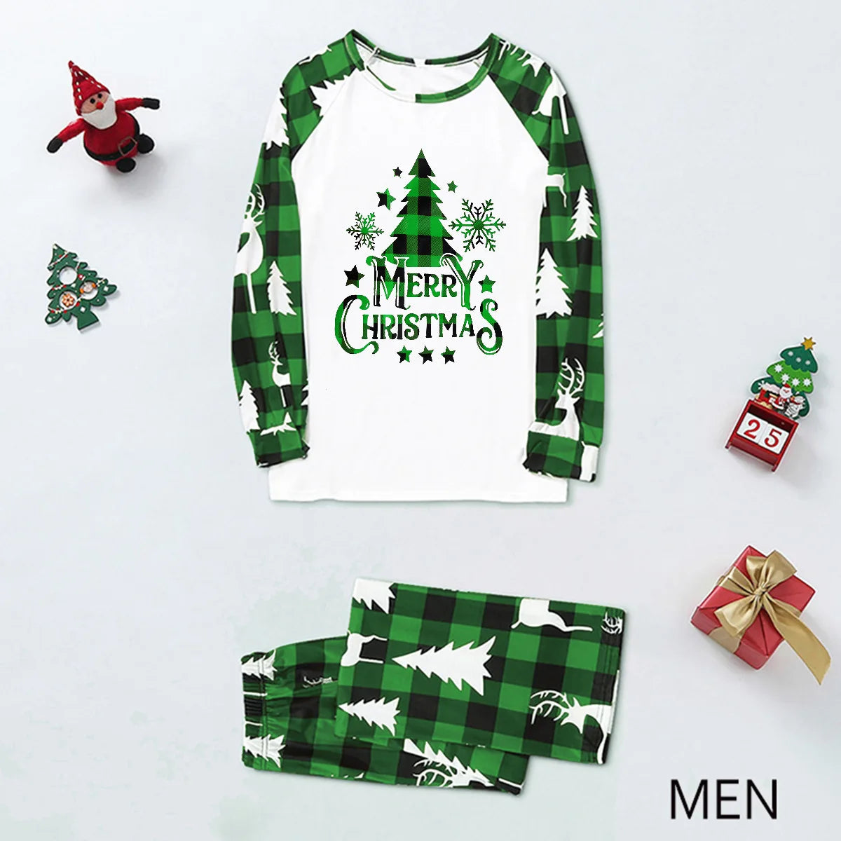 Noël famille correspondant tenues maman papa enfants 2 pièces pyjamas ensemble bébé barboteuses décontracté vêtements de nuit amples noël famille Look pyjamas