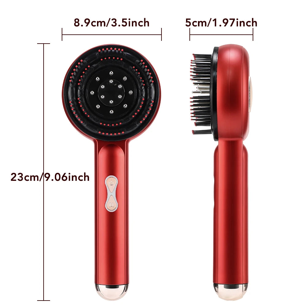 Peigne de Massage électrique, thérapie à la lumière rouge, Vibration, croissance des cheveux, brosse pour cuir chevelu, Anti-perte de cheveux, applicateur d'huile liquide