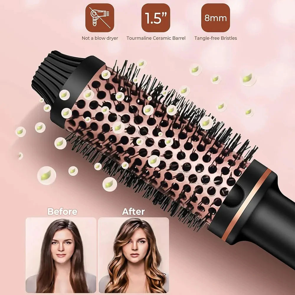 Fer à lisser ionique 3 en 1 – Fer à friser professionnel avec brosse chauffante