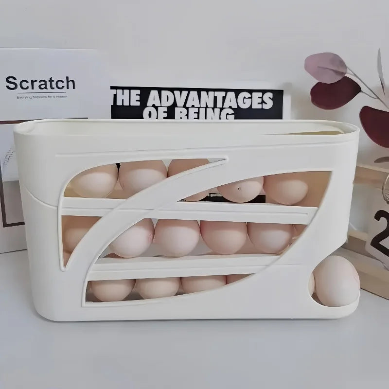 Range-œufs automatique pour réfrigérateur – Glisse tout seul, grande capacité, gain de place