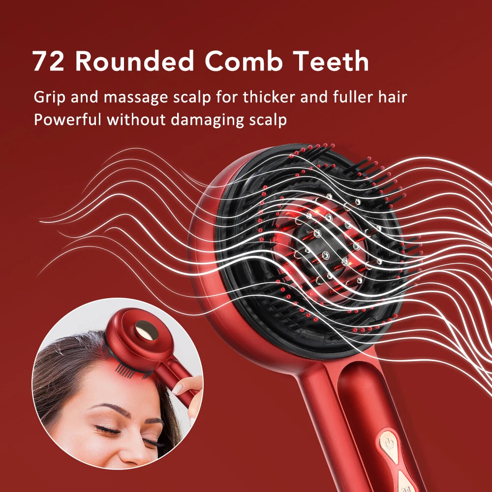 Peigne de Massage électrique, thérapie à la lumière rouge, Vibration, croissance des cheveux, brosse pour cuir chevelu, Anti-perte de cheveux, applicateur d'huile liquide