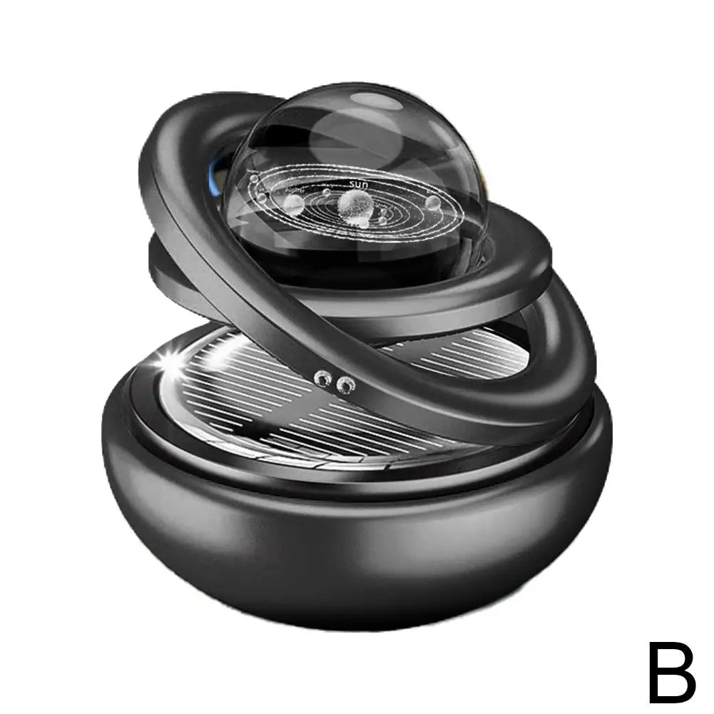 Désodorisant Solaire Rotatif pour Voiture – Boule Étoile Double Anneau & Diffuseur Aromatique