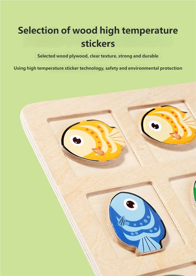 Jeu de Plateau Éducatif Montessori en Bois – Logique, Couleurs & Directions