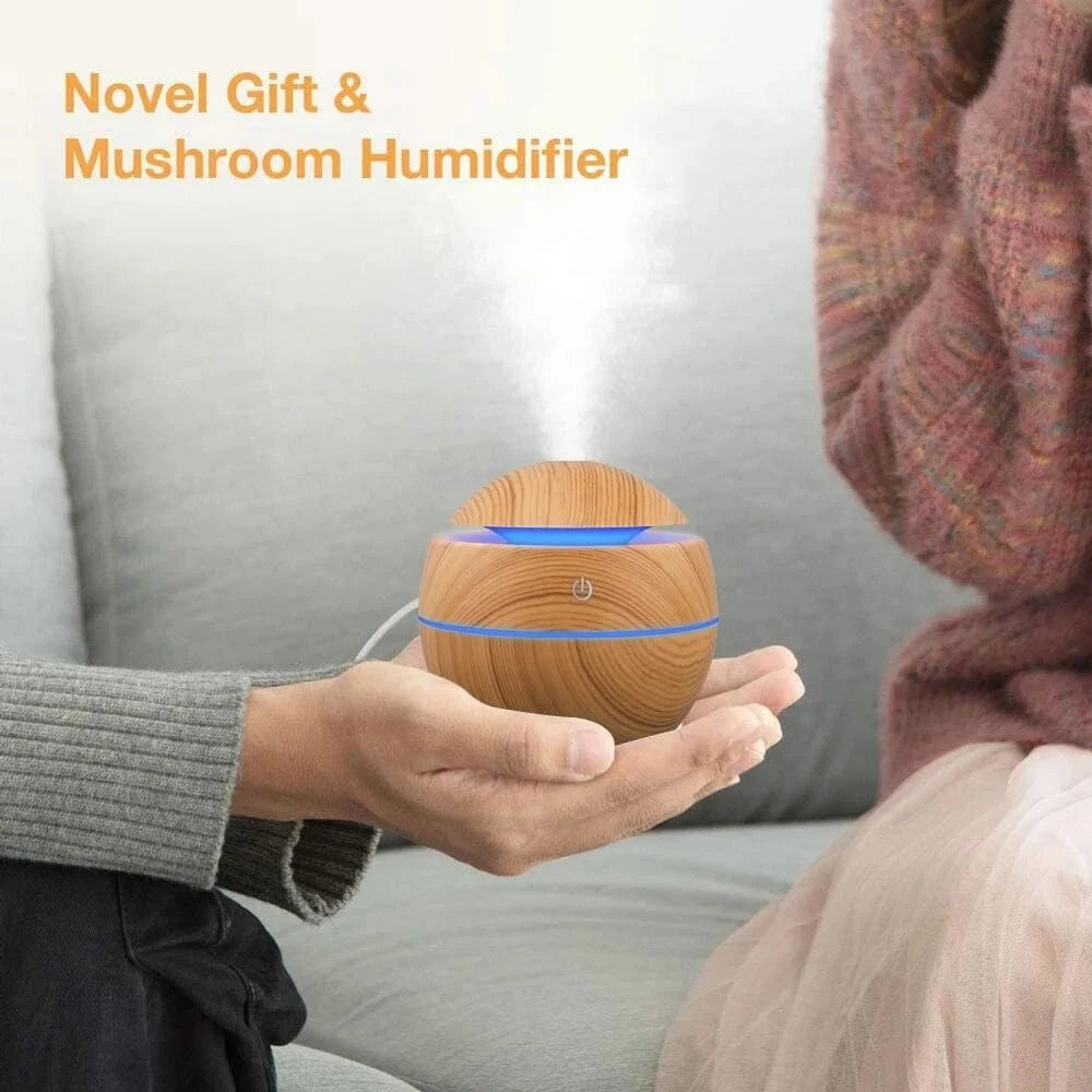Humidificateur électrique diffuseur d'arôme d'air bois humidificateur d'air à ultrasons huile essentielle aromathérapie fabricant de brume fraîche pour chambre à coucher