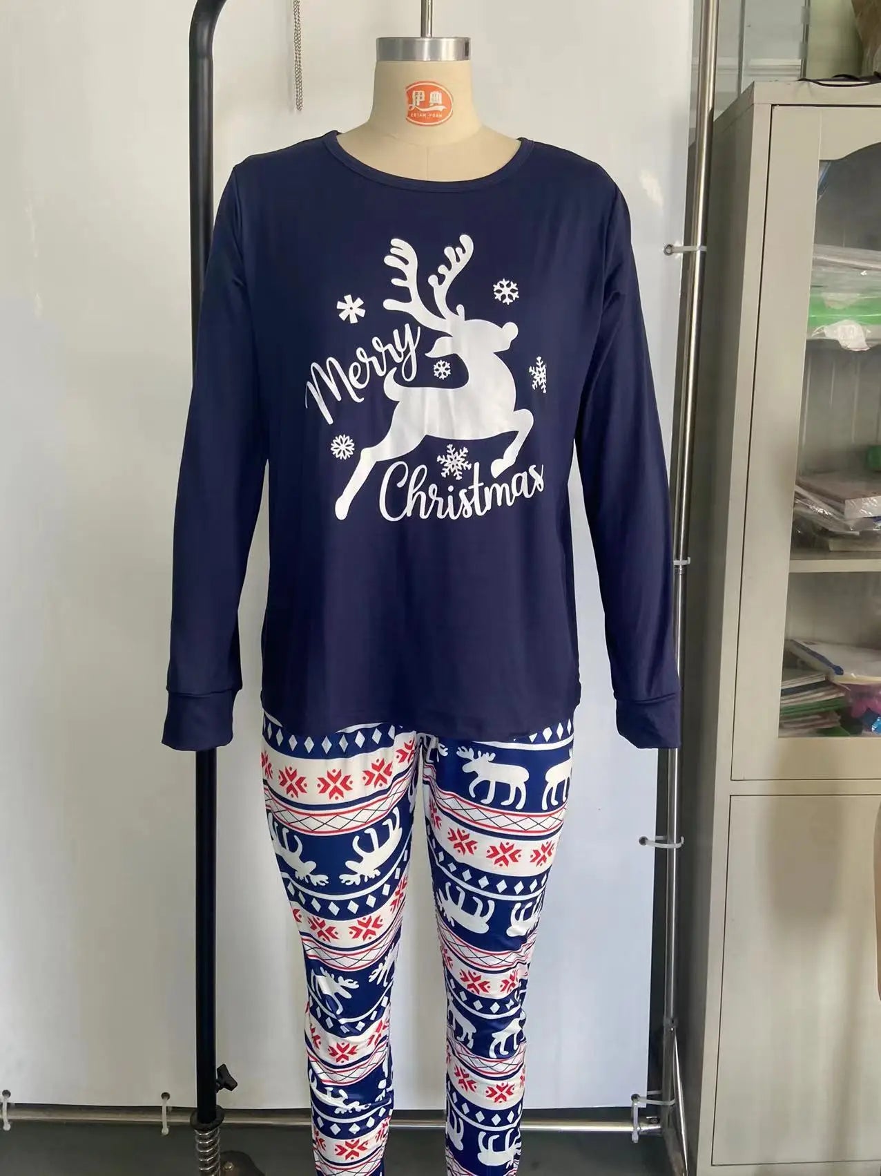 Costumes de Fête pour Toute la Famille, Ensemble de Pyjamas Assortis, Motif Élan de Noël, Vêtements de Nuit Parent-Enfant, Ensemble Doux 2 Pièces, Look de Noël
