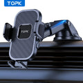 Support téléphone voiture TOPK – Fixation par gravité, pare-brise, tableau de bord et grille d'aération
