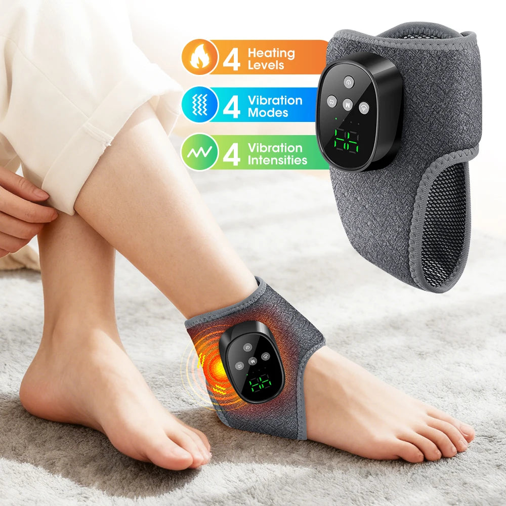 Masseur de Cheville Sans Fil – Chaleur & Vibration, 4 Modes, Batterie 1800mAh | Maison & Bureau