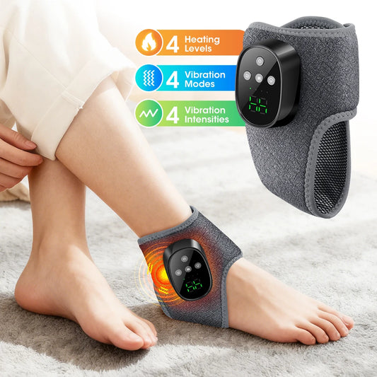 Masseur de Cheville Sans Fil – Chaleur & Vibration, 4 Modes, Batterie 1800mAh | Maison & Bureau